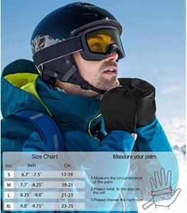 Cevapro -30℉ Waterproof Winter Gloves Suede 3M Insulated Gloves for Men Women Cold Weather Running Hiking Skiing